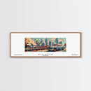 Atlanta Georgia Panoramic Painting, Mid Century Modern Framed Canvas Print, Retro Pop Art Travel Poster, Wall Decor, Gift Idea, Home Decor