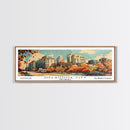 Oklahoma City Oklahoma Panoramic Wall Art, Mid Century Modern Framed Canvas Print, Retro Pop Art Travel Poster, Home Decor, Office Art, Gift Idea, Living Room Wall Hanging