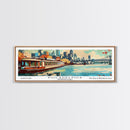Philadelphia Pennsylvania Panoramic Wall Art, Retro Pop Art Framed Canvas Print, Mid Century Modern Travel Poster, Living Room Decor