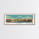 Buckeye Arizona Panoramic Painting, Mid Century Modern Framed Canvas Print, Retro Pop Art Travel Poster, Office Wall Art Decor, City Print