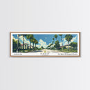 Davie Florida Panoramic Painting, Mid Century Modern Framed Canvas Print, Retro Pop Art Travel Poster, City Wall Art, Home Decor