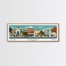 Fairfield California Panoramic Art, Mid Century Modern Framed Canvas Print, Retro Pop Art Travel Poster, Office Wall Decor