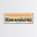 Lowell Mississippi Panoramic Painting, Mid Century Modern Framed Canvas Print, Retro Pop Art Travel Poster, Office Wall Art