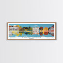 South Fulton Georgia Panoramic Wall Art, Mid Century Modern Framed Canvas Print, Retro Pop Art Travel Poster, Office Wall Decor and Gift Idea