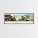 Springfield Illinois Panoramic Art, Mid Century Modern Framed Canvas Print, Retro Pop Art Travel Poster, Office Wall Art, Home Decoration