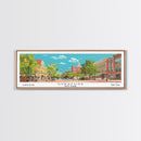 Syracuse New York Panoramic Painting, Mid Century Modern Framed Canvas Print, Retro Pop Art Travel Poster, Home and Office Wall Art Decor