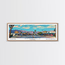 Victorville California Panoramic Wall Art, Mid Century Modern Framed Canvas Print, Retro Pop Art Travel Poster, City Art, Home Decoration