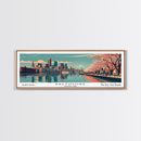 Baltimore Maryland Panoramic Painting, Framed Canvas Print, Mid Century Modern Wall Art, Retro Pop Art Travel Poster, Home Decor, City Art