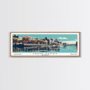 Grand Rapids Michigan Panoramic Painting, Framed Canvas Print, Mid Century Modern Wall Art, Retro Pop Art Travel Poster, Cityscape Decor, Living Room Art, Office Wall Art