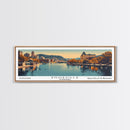 Knoxville Tennessee Panoramic Painting, Framed Canvas Print, Mid Century Modern Wall Art, Retro Pop Art Travel Poster, Cityscape Decor, Living Room Art, Office Wall Art
