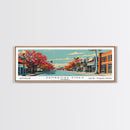 Pembroke Pines Florida Panoramic Wall Art, Mid Century Modern Framed Canvas Print, Retro Pop Art Travel Poster, Office Decor, Living Room Art