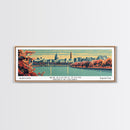 Washington DC Panoramic Wall Art, Mid Century Modern Framed Canvas Print, Retro Pop Art Travel Poster, Cityscape Decor, Office Wall Art
