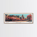 Winston-Salem North Carolina Panoramic Wall Art, Mid Century Modern Framed Canvas Print, Retro Pop Art Travel Poster, Cityscape Decor, Living Room Art