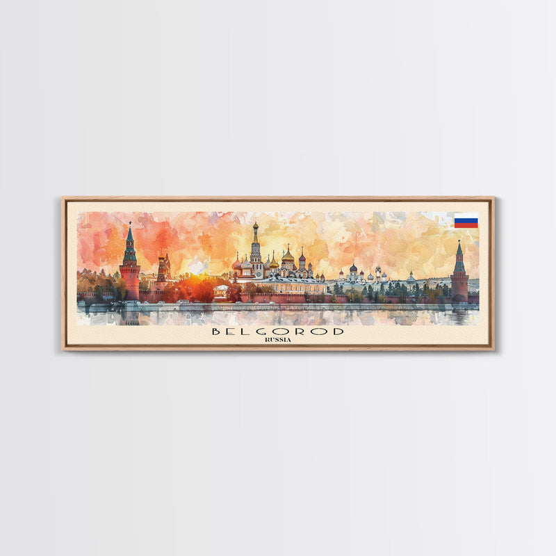 Belgorod Russia Travel Art, City Art, Framed Canvas Print or Metal Wall Art, Europe Travel Poster, Panoramic Wall Art, Extra Wide Wall Art