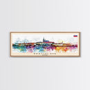 Bratislava Slovakia Wall Art, Panoramic Travel Poster, Panoramic Framed Canvas Print, City Wall Art, Wall Hanging Home Decor, Travel Art
