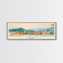 Pécs Hungary Panoramic Travel Poster, Framed Canvas Print or Metal Wall Art, Travel Art, Home Decor, Panoramic Painting, Midcentury Art