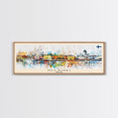 Helsinki Finland Travel Art, City Art, Framed Canvas Print or Metal Wall Art, Europe Travel Poster, Panoramic Wall Art, Extra Wide Wall Art