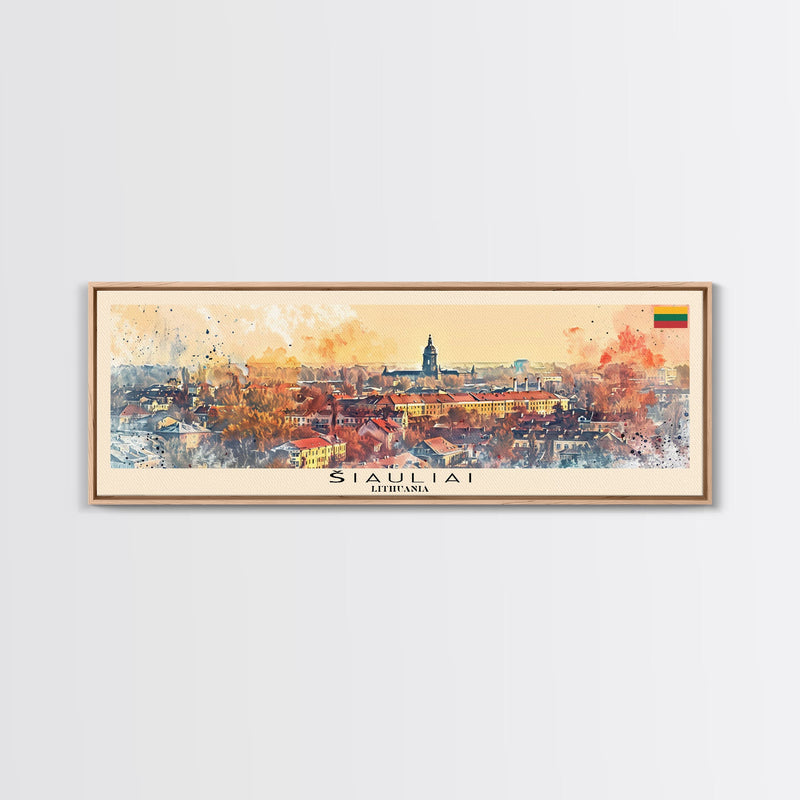 Å Iauliai Lithuania Travel Print Wall Art, Panoramic City Art, Travel Art, Wall Decor, Vacation Gift, Framed Canvas Print Or Metal Art