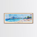 Kallithea Greece Travel Art, City Art, Framed Canvas Print or Metal Wall Art, Europe Travel Poster, Panoramic Wall Art, Extra Wide Wall Art
