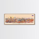 Novokuznetsk Russia Panoramic Travel Poster, Framed Canvas Print or Metal Wall Art, Travel Art, Home Decor, Panoramic Painting, Midcentury Art