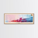 Ostend Belgium Panoramic Travel Poster, Framed Canvas Print or Metal Wall Art, Travel Art, Home Decor, Panoramic Painting, Midcentury Art