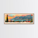 Bar Montenegro Panoramic Travel Poster, Framed Canvas Print or Metal Wall Art, Travel Art, Home Decor, Panoramic Painting, Midcentury Art