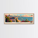 Burgas Bulgaria Panoramic Travel Poster, Framed Canvas Print or Metal Wall Art, Travel Art, Home Decor, Panoramic Painting, Midcentury Art