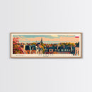 Gliwice Poland Panoramic Travel Poster, Framed Canvas Print or Metal Wall Art, Travel Art, Home Decor, Panoramic Painting, Midcentury Art
