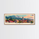 Valjevo Serbia Panoramic Travel Poster, Framed Canvas Print or Metal Wall Art, Travel Art, Home Decor, Panoramic Painting, Midcentury Art