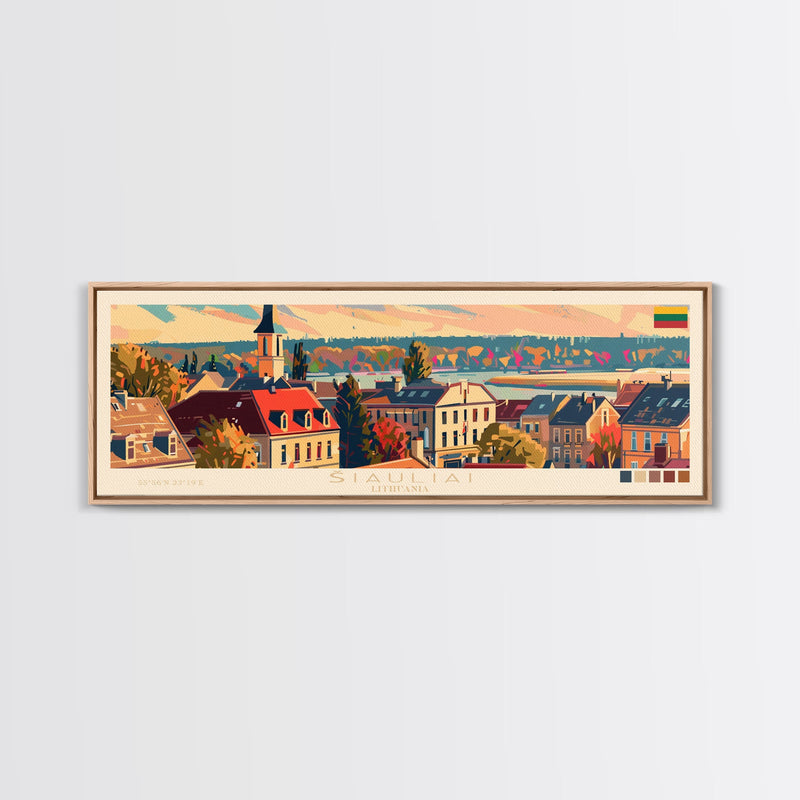 Å Iauliai Lithuania Travel Print Wall Art, Panoramic City Art, Travel Art, Wall Decor, Vacation Gift, Framed Canvas Print Or Metal Art