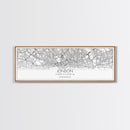 Panoramic London City Map, United Kingdom Art, Map Print, Minimalist Wall Art, Canvas Art, Housewarming Gift, Street Map Art, Closing Gift