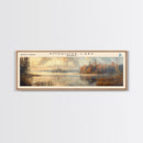 Amadjuak Lake Panoramic Framed Canvas Print, Lake House Decor, Minimalist Art, Travel Poster, Scenic View, Nature Wall Art