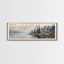 Becharof Lake Panoramic Framed Canvas Print, Lake House Decor, Scenic View, Travel Poster, Modern Art, Nature Scene