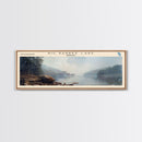 Big Barbee Lake Indiana Framed Canvas Print, Panoramic Lake House Art, Scenic Painting, Travel Poster, Rustic Decor, Nature Scene