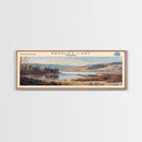 Bradley Lake Wyoming Framed Canvas Print, Panoramic Lake House Decor, Wall Art, Travel Poster, Rustic Lake Painting, Nature Art