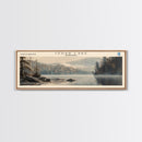 Cedar Lake Framed Canvas Print, Panoramic Lake House Decor, Wide Wall Art, Travel Poster, Rustic Lake Painting, Nature Art