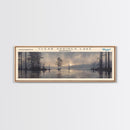 Clear Springs Lake Mississippi Framed Canvas Print, Panoramic Lake House Decor, Wide Wall Art, Travel Poster, Modern Lake Painting, Nature Art