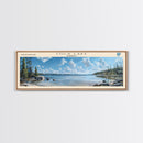 Cold Lake Framed Canvas Print, Lake House Art, Panoramic Wide Art, Travel Poster, Modern Lake Painting, Home Decor
