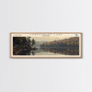 Cormorant Lake Framed Canvas Print, Lake House Decor, Panoramic Wide Art, Travel Poster, Rustic Lake Painting, Home Decor