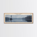 Davy Lake Framed Canvas Print, Lake House Decor, Panoramic Wall Art, Travel Poster, Rustic Lake Painting, Home Decor