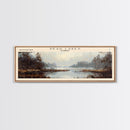 Dead Lakes Florida Framed Canvas Print, Lake House Decor, Panoramic Wall Art, Travel Poster, Modern Lake Painting, Nature Art