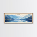 Donner Lake California Framed Canvas Print, Lake House Decor, Panoramic Wall Art, Travel Poster, Modern Lake Painting, Nature Art