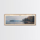 Flagstaff Lake Maine Framed Canvas Print, Panoramic Lake House Decor, Wall Art, Travel Poster, Peaceful Lake Painting, Nature Art