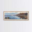Greers Ferry Lake Arkansas Framed Canvas Print, Panoramic Lake House Decor, Wall Art, Travel Poster, Beautiful Lake Painting, Nature Art