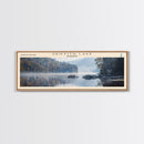 Griffith Lake Vermont Framed Canvas Print, Lake House Decor, Panoramic Wall Art, Travel Poster, Beautiful Lake Painting, Nature Art