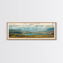 Lac Tasiataq Framed Canvas Print, Panoramic Lake House Decor, Wall Art, Travel Poster, Scenic Lake Painting, Nature Art