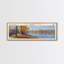 Lake Calhoun Minnesota Framed Canvas Print, Panoramic Lake House Decor, Wall Art, Travel Poster, Serene Lake Painting, Nature Art