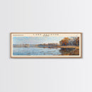 Lake Decatur Illinois Framed Canvas Print, Lake House Decor, Panoramic Wall Art, Travel Poster, Beautiful Lake Painting, Nature Art