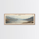 Lake Greeson Arizona Framed Canvas Print, Lake House Decor, Panoramic Wall Art, Travel Poster, Serene Lake Painting, Home Art