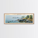 Lake Metigoshe North Dakota Framed Canvas Print, Lake House Decor, Panoramic Wall Art, Travel Poster, Serene Landscape Painting, Living Room Decor